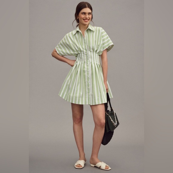Anthropologie Dresses & Skirts - The Tobie Button-Front Pleated Mini Shirtdress